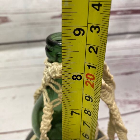 Vintage Macrame Wrap Green Bottle - Picture 2 of 3